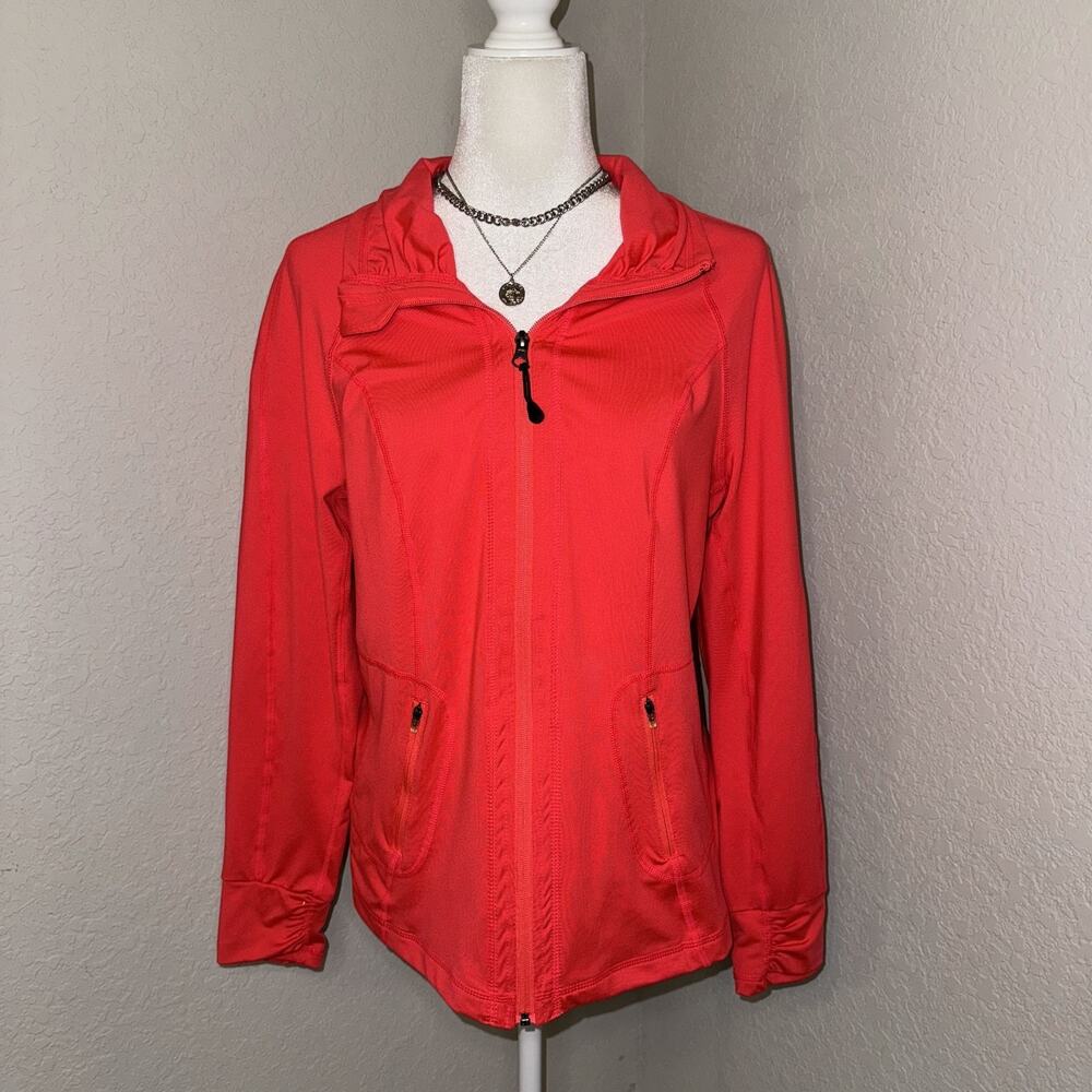 Tangerine Active Jacket Women’s Medium Neon Orange/Pink Coral Athletic Full Zip